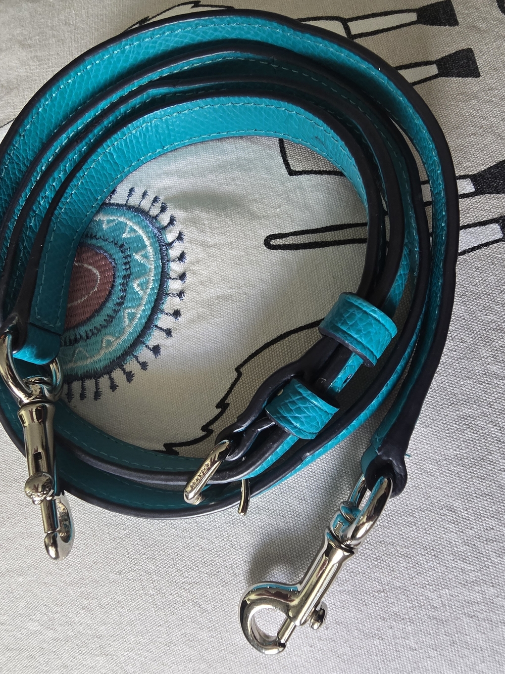 Coach Teal Leather Crossbody Strap